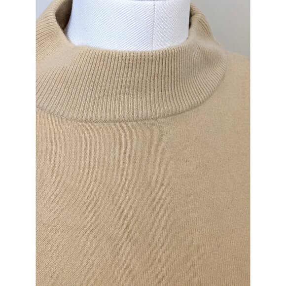 Vintage Nonpareil Mock Neck Sweater Knit Beige Tan Preppy Cozy Neutral Sz L - Picture 3 of 6